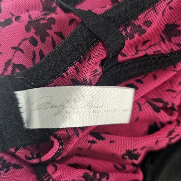 Derek Rose Pink Sheer Lace Detail Babydoll Sz L Lingerie Strech Sexy Romantic - Picture 7 of 8